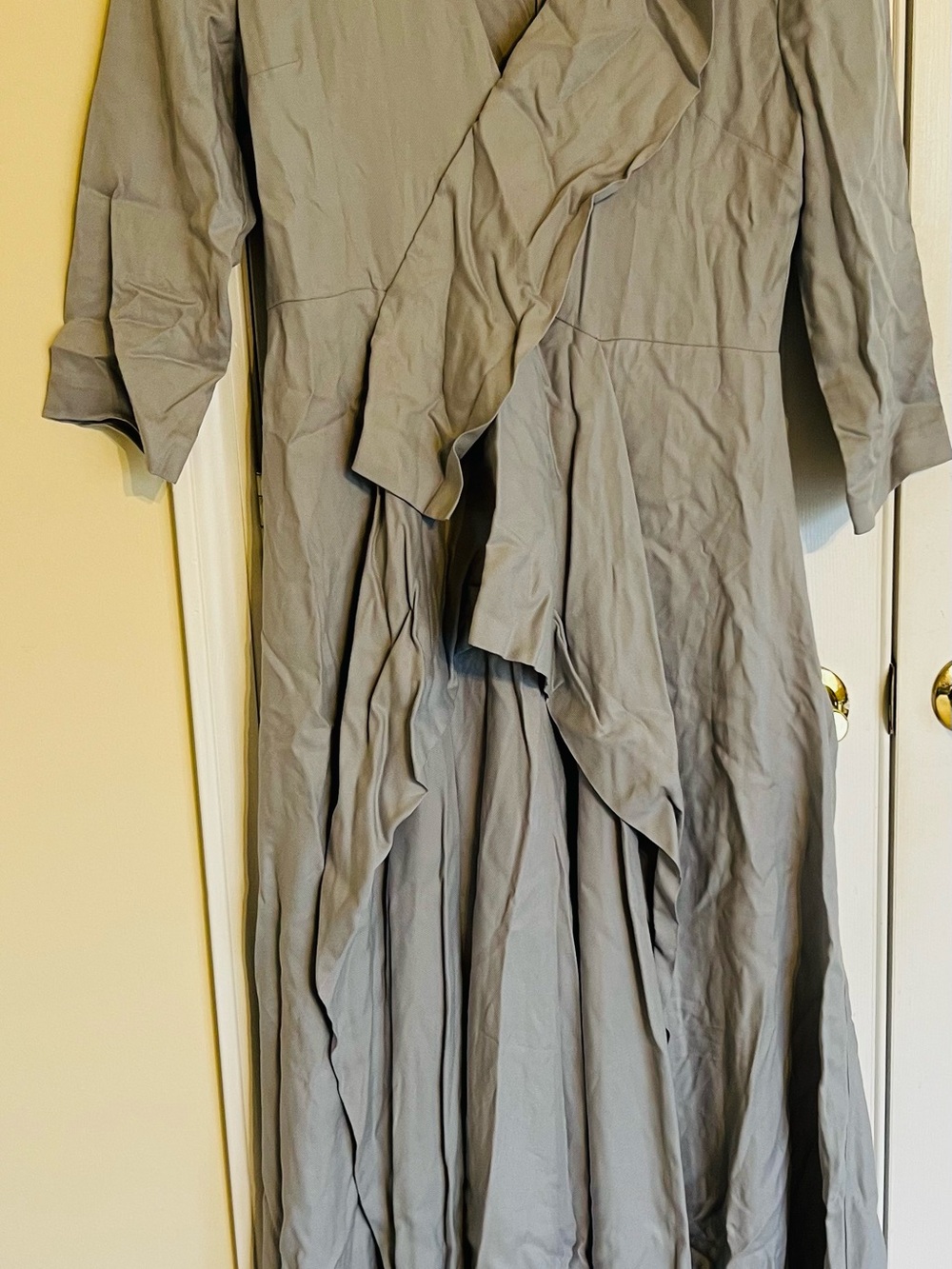 Women's artsy Long Gray Draped Dress
